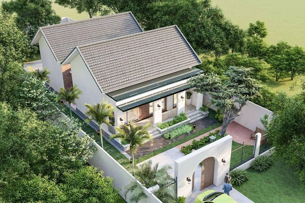 Mái nhà lợp ngói ngũ hài, lưu ly hoặc âm dương