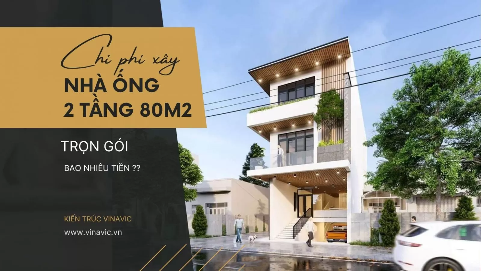 Tính chi phí mẫu nhà ống 2 tầng 80m2 2023