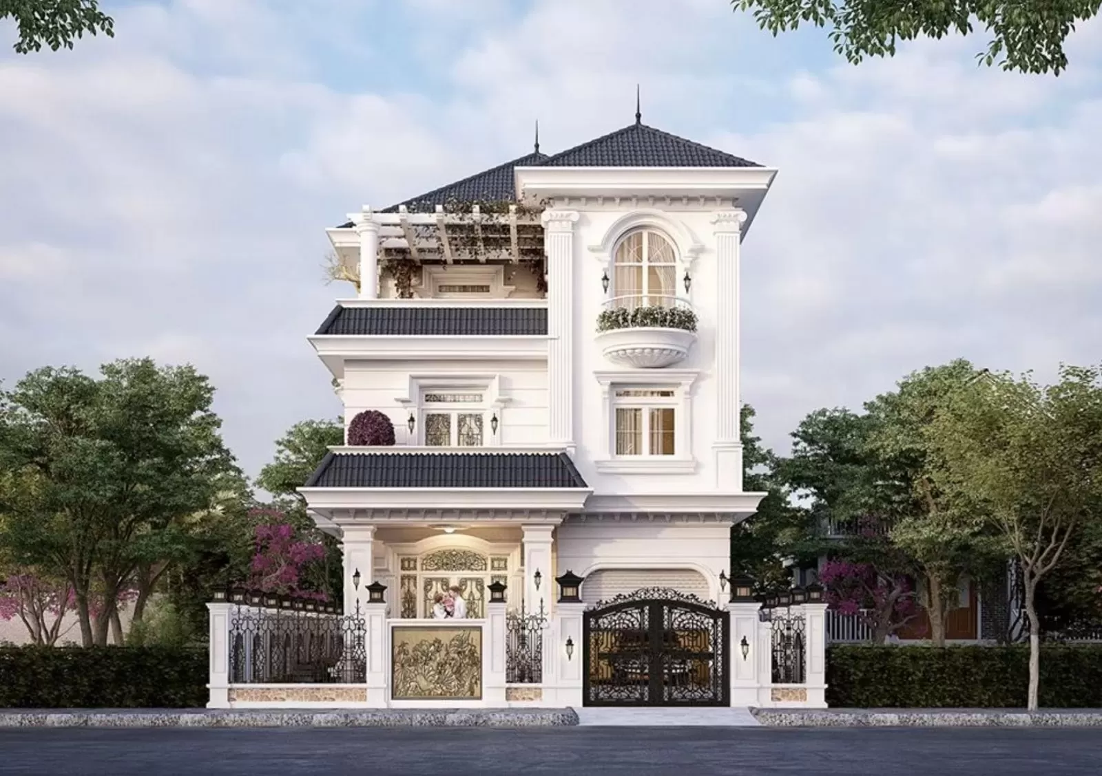 Thiết kế nhà ống 3 tầng 7x10m có gara