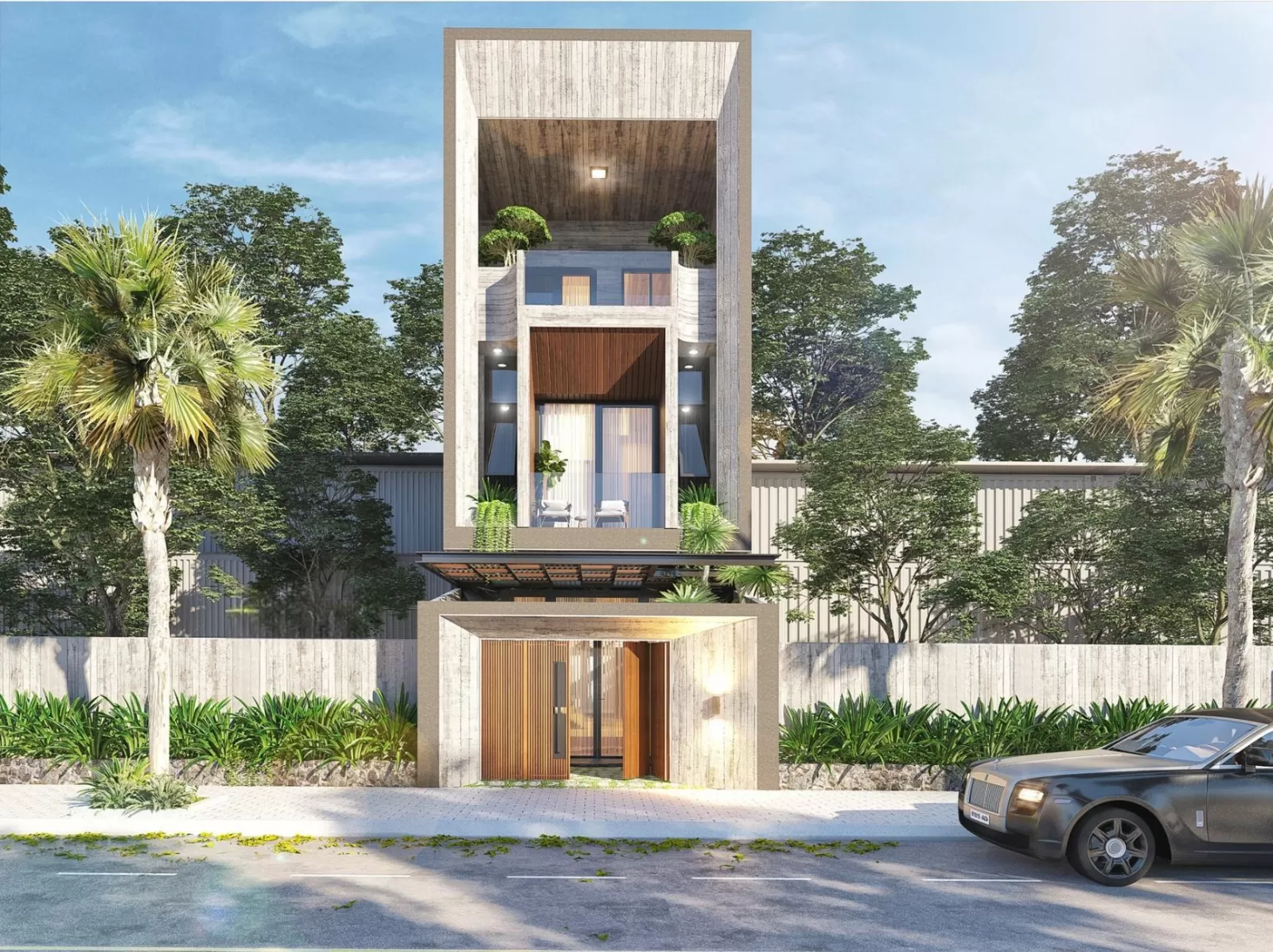 Mẫu nhà ống 7x10m 3 tầng hiện đại thiết kế không gian mở