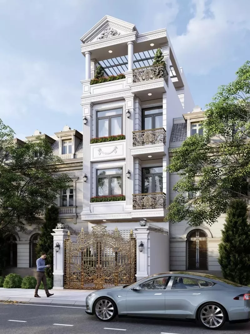 Nhà 7x10m tân cổ điển 3 tầng 1 tum