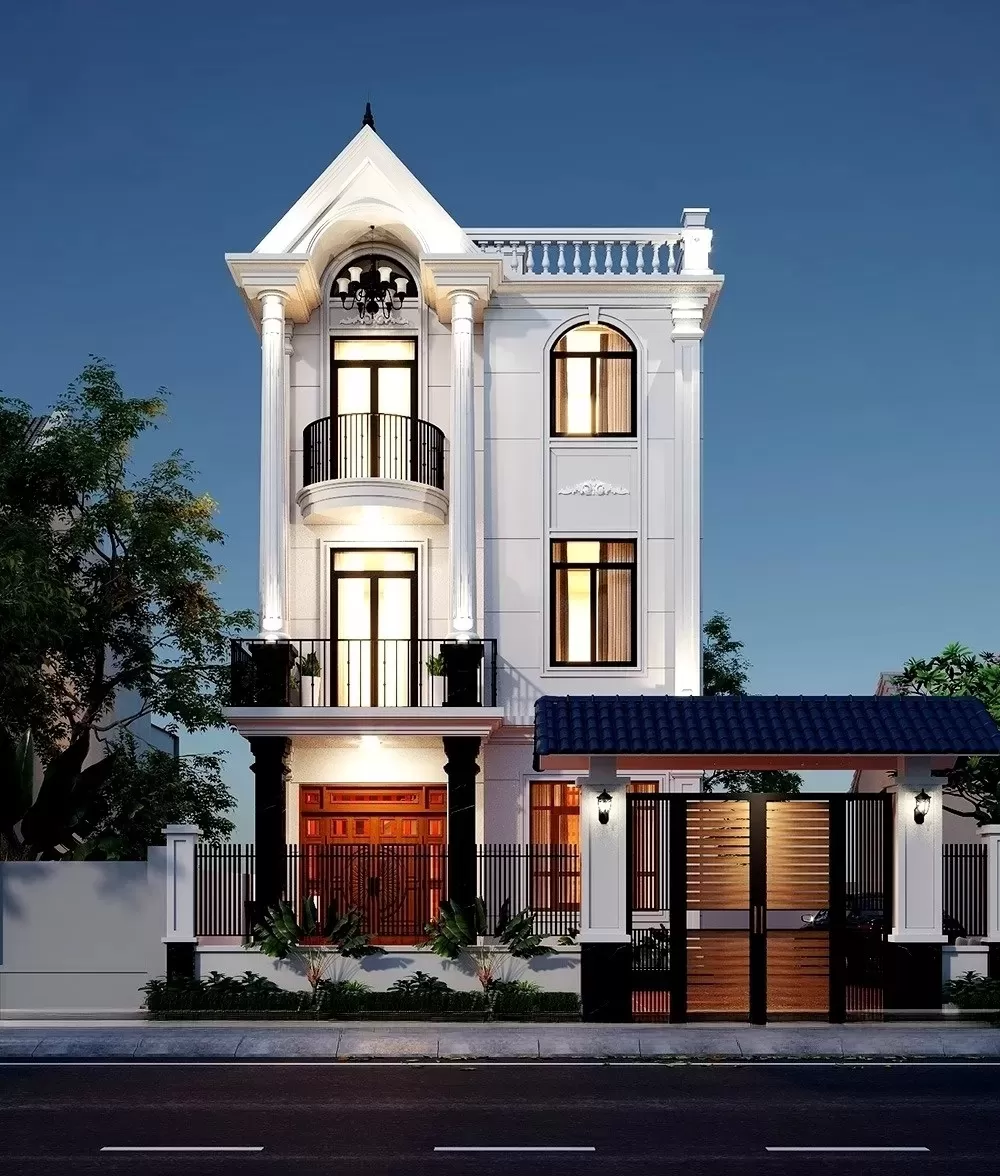 Mẫu thiết kế nhà 3 tầng 7x10m tân cổ điển