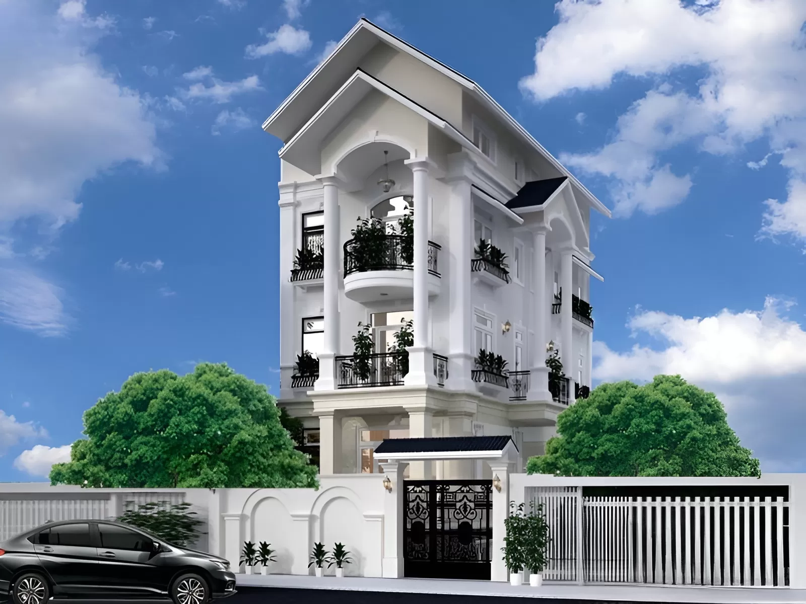 Nhà phố 3 tầng 7x10m mái thái