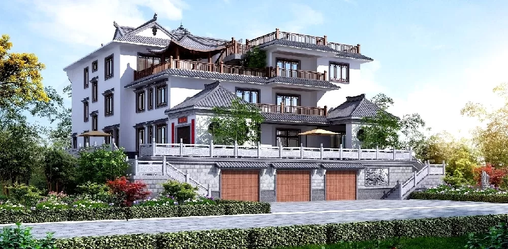 Thiết kế biệt thự nhà vườn phong cách Trung Quốc vương gia xa hoa