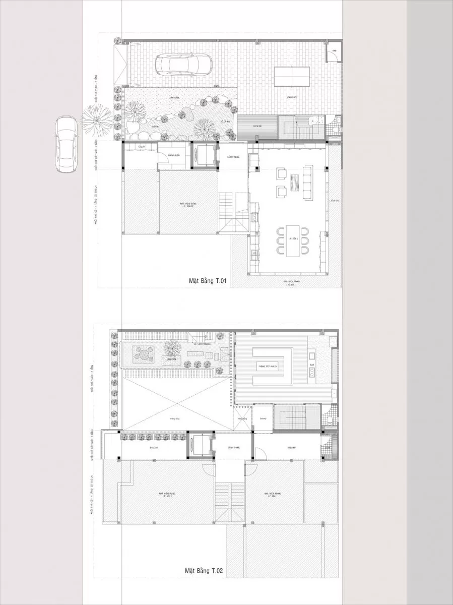 Bản vẽ công năng 2 tầng nhà vườn đẹp mái nhật
