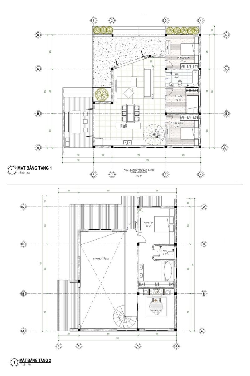 Mặt bằng công năng nhà vườn mái thái