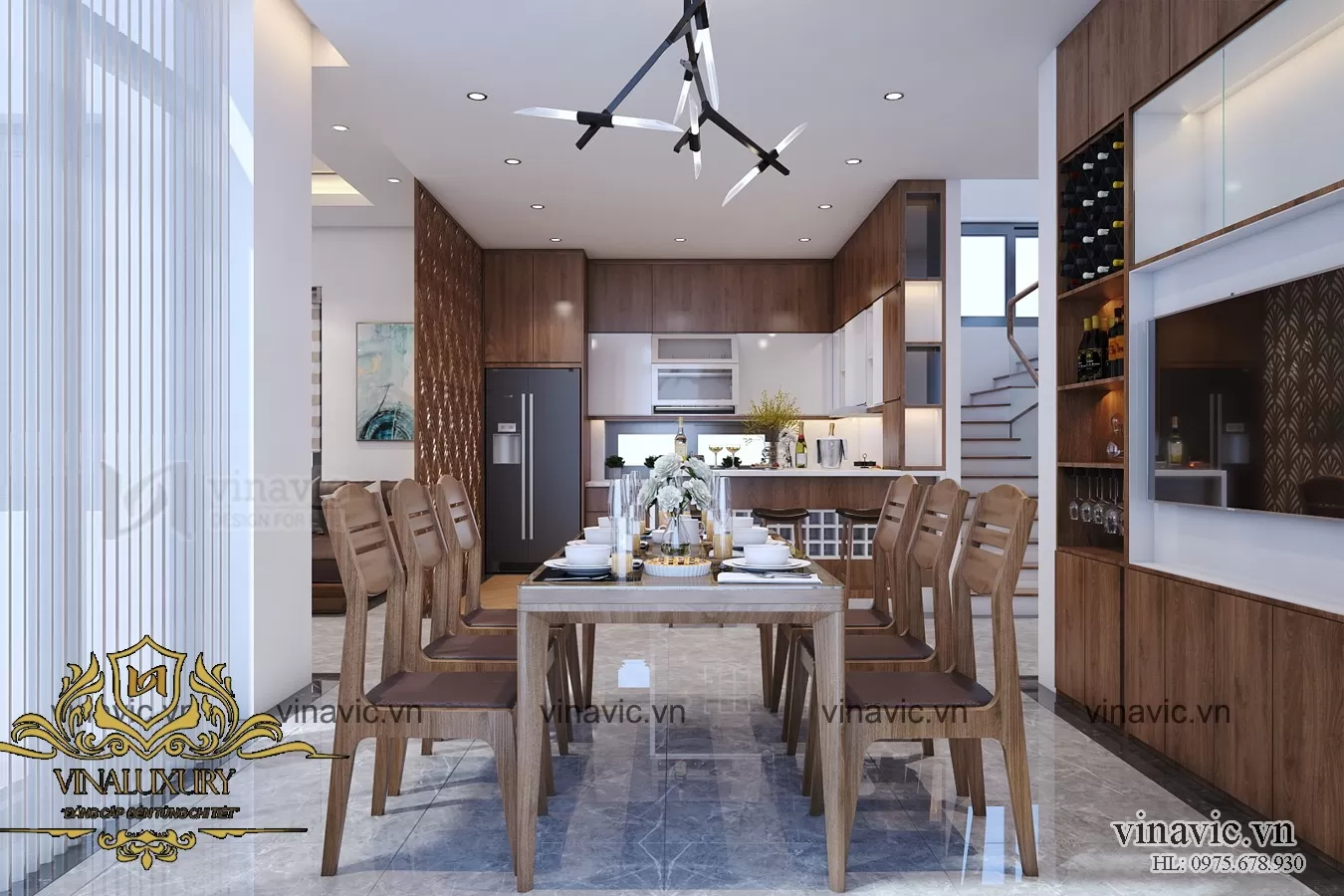 Bàn ăn bằng gỗ sồi cao cấp