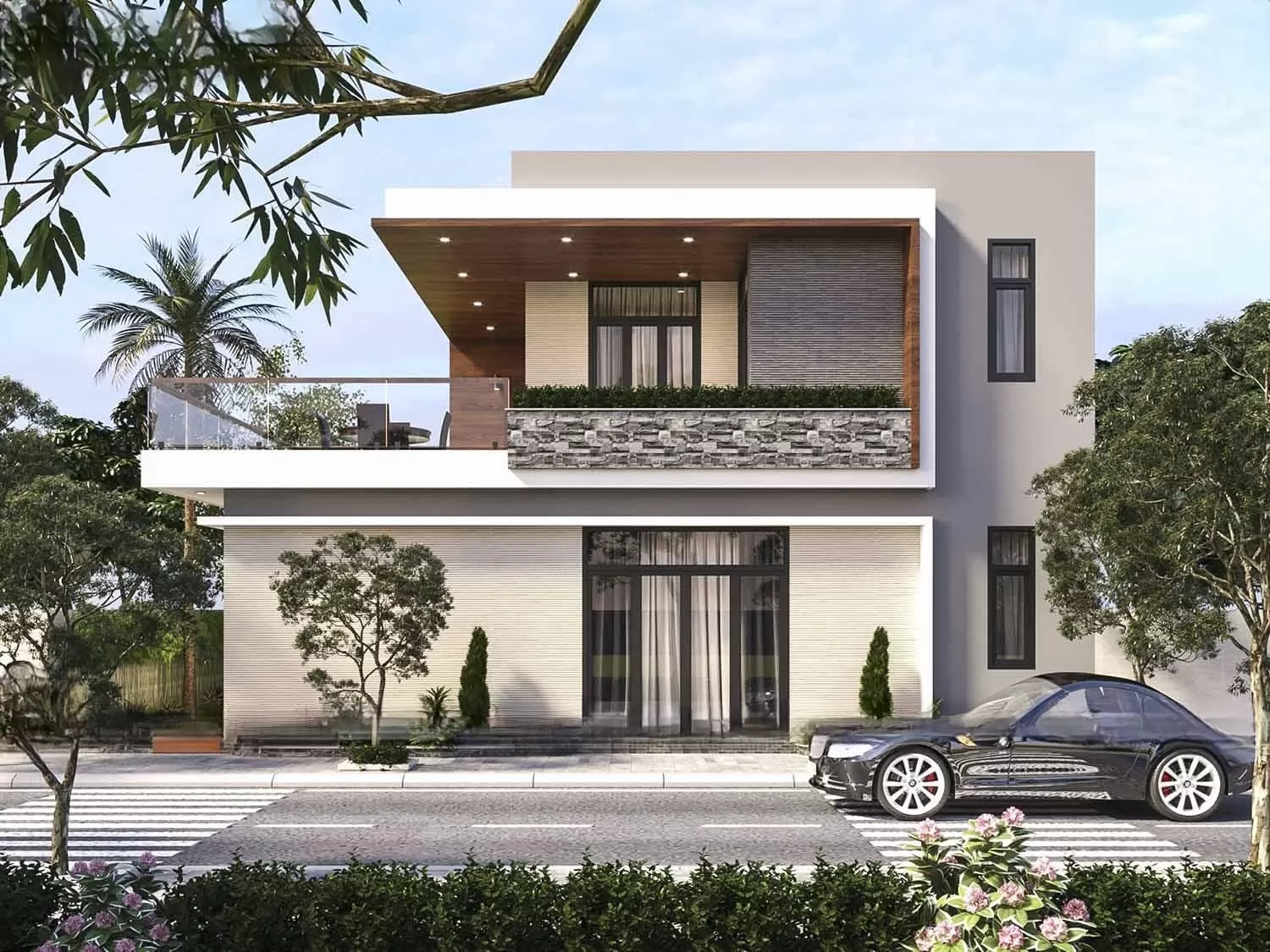 Nhà 2 tầng mái bằng 80m2 hiện đại giá rẻ