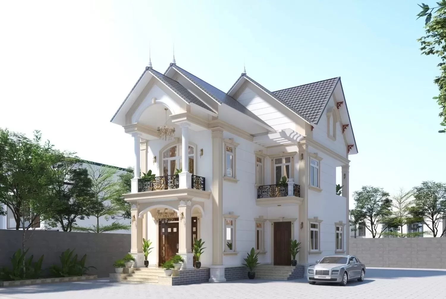 Mẫu nhà 2 tầng 80m2 giá rẻ mái thái 300 triệu 