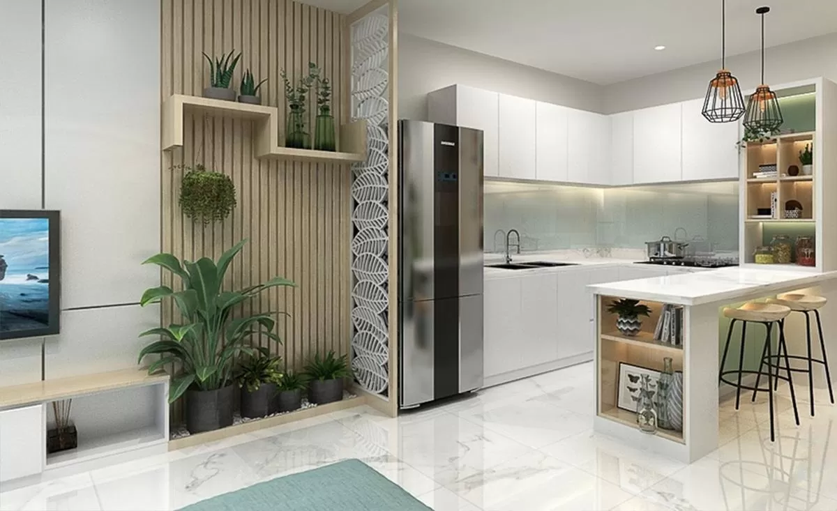 Phòng bếp nhà giá rẻ 2 tầng 80m2