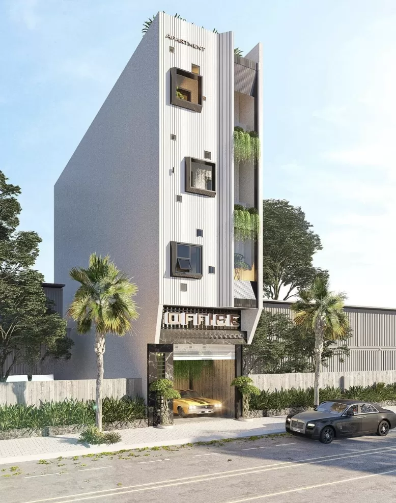 Mẫu nhà ống cho thuê văn phòng 5x20m hiện đại