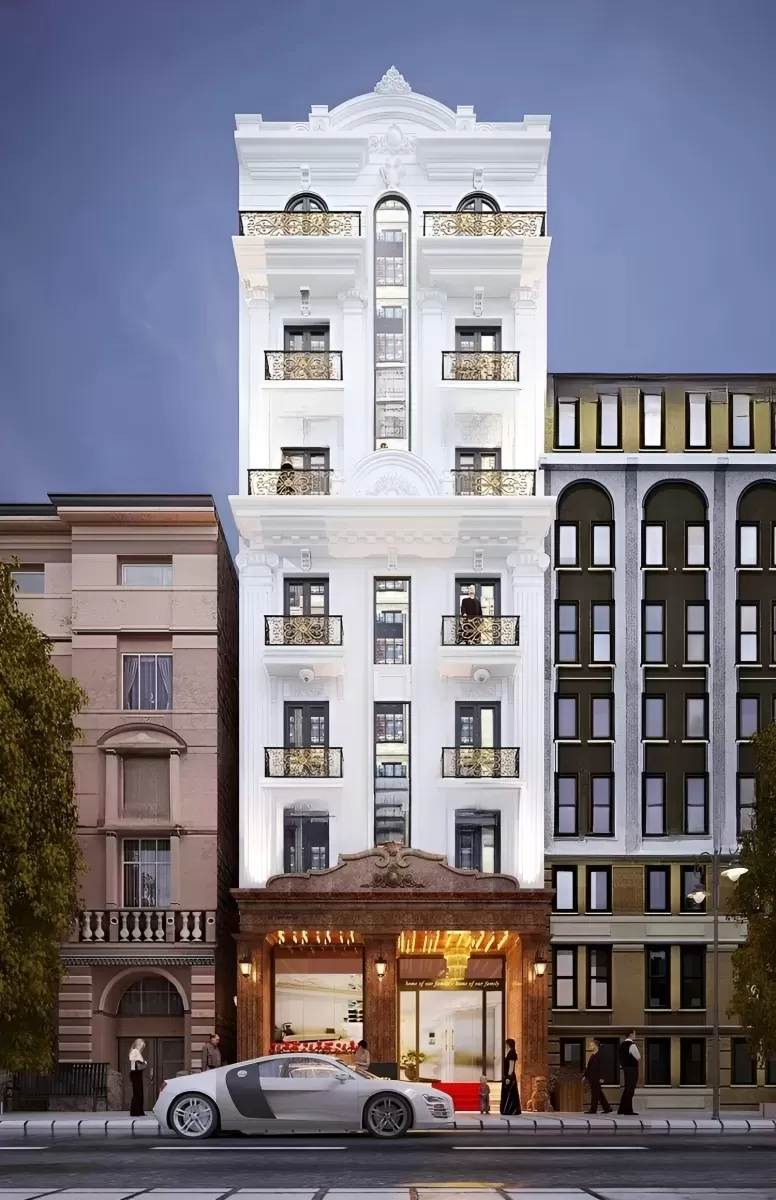 Thiết kế khách sạn mini 7x20 là công trình khách sạn cao tầng kiên cố được xây dựng trên một lô đất mặt tiền 7m, chiều sâu 20m