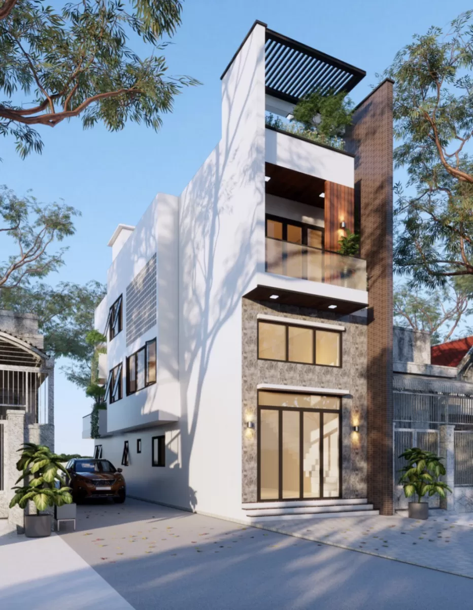 Thiết kế nhà ống vừa ở vừa cho thuê tối giản