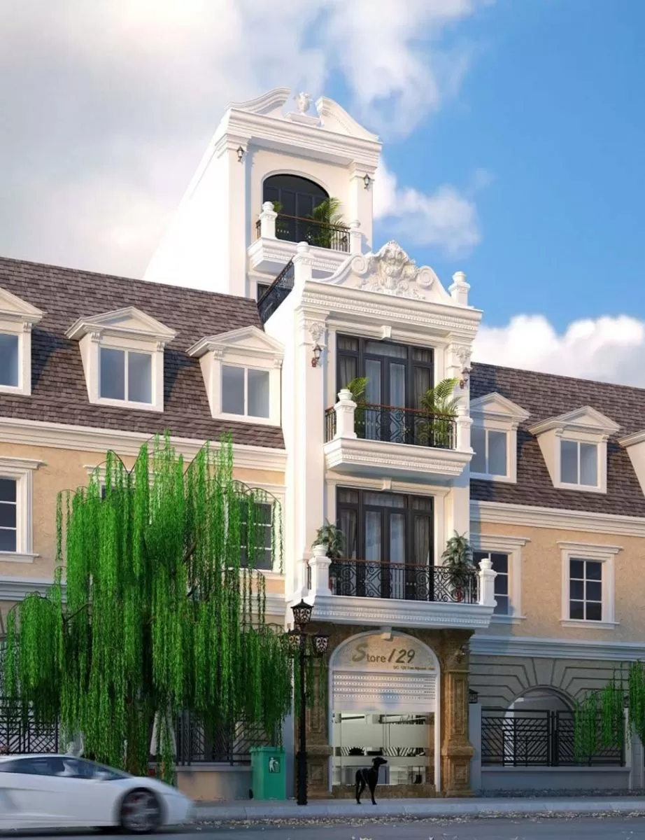 Thiết kế nhà ống vừa ở vừa cho thuê tân cổ điển