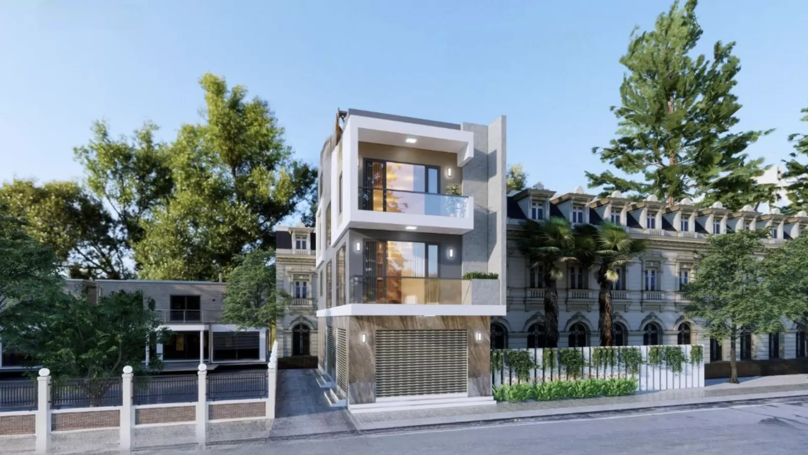 Thiết kế nhà ống vừa ở vừa cho thuê mái bằng