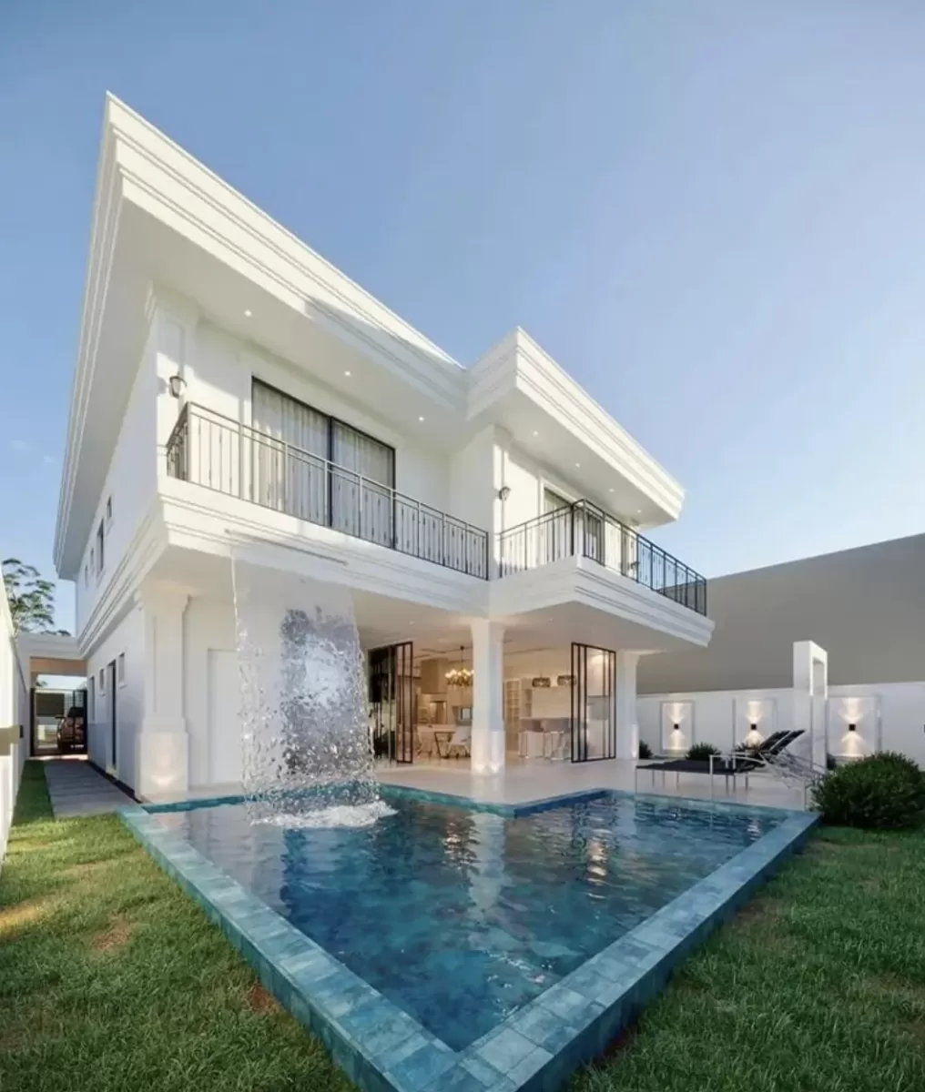 Nhà kiểu Hàn Quốc hiện đại 2 tầng mái bằng