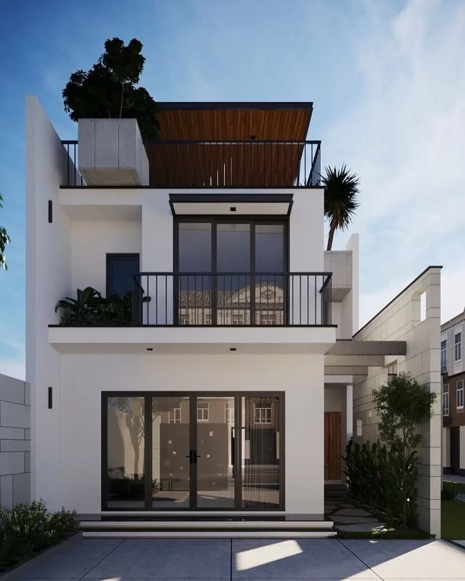 Nhà ống 2 tầng kiểu Hàn Quốc hiện đại 5x20