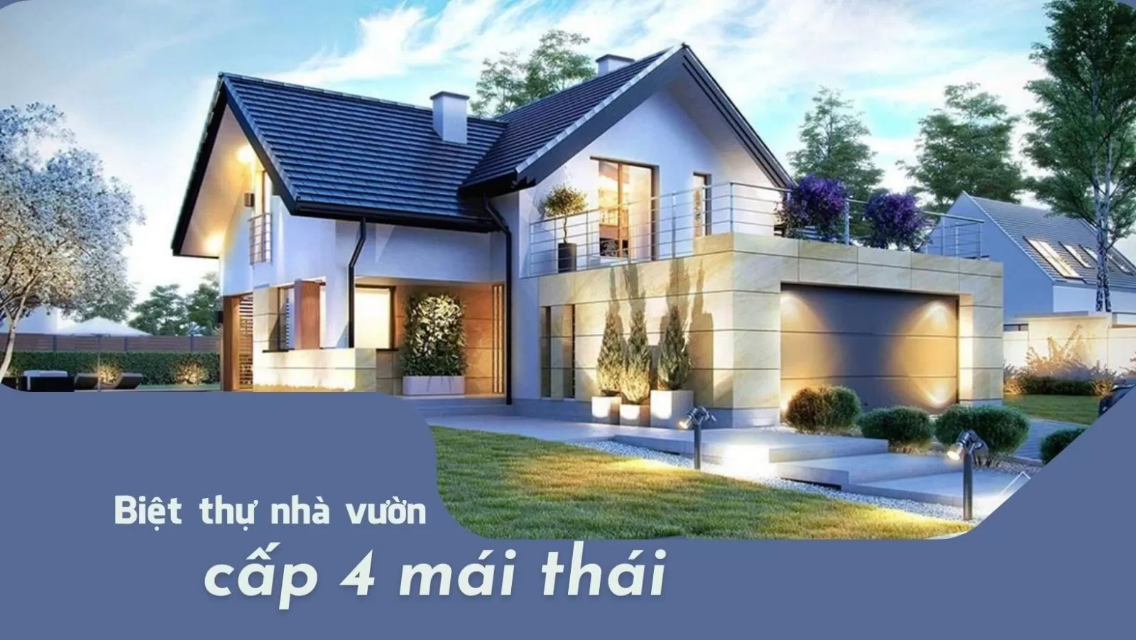 Mẫu biệt thự nhà vườn cấp 4 mái thái đẹp