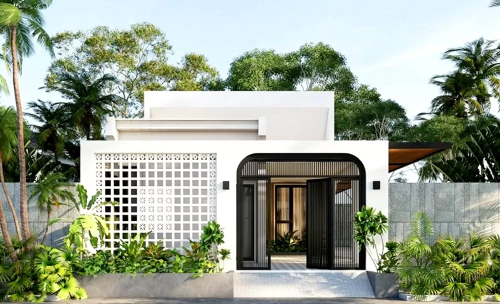 Mẫu nhà cấp 4 3 phòng ngủ mái bằng thiết kế đơn giản