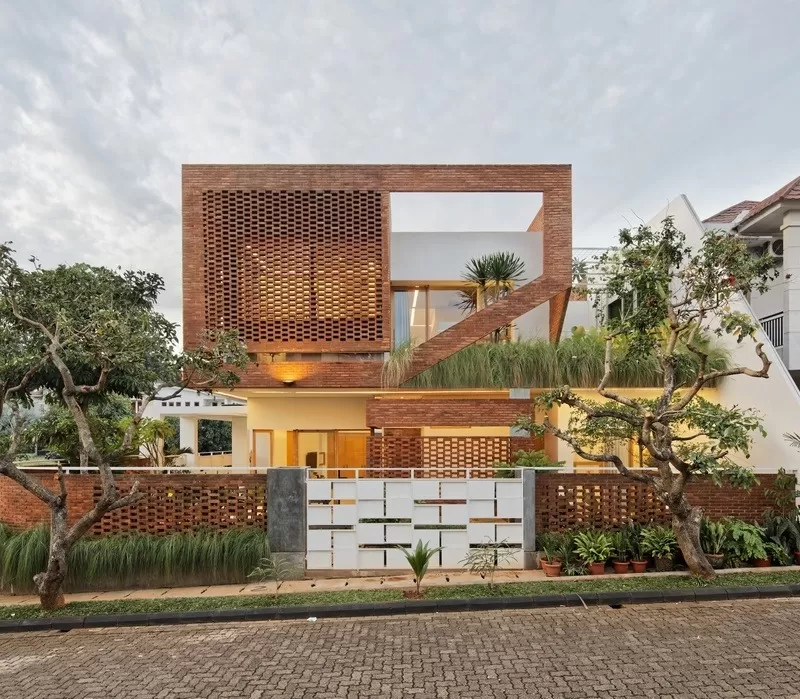 gạch không xây trát mặt tiền