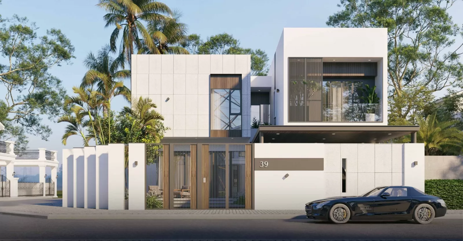 Biệt thự hiện đại 2 tầng 2 mặt tiền 4 phòng ngủ