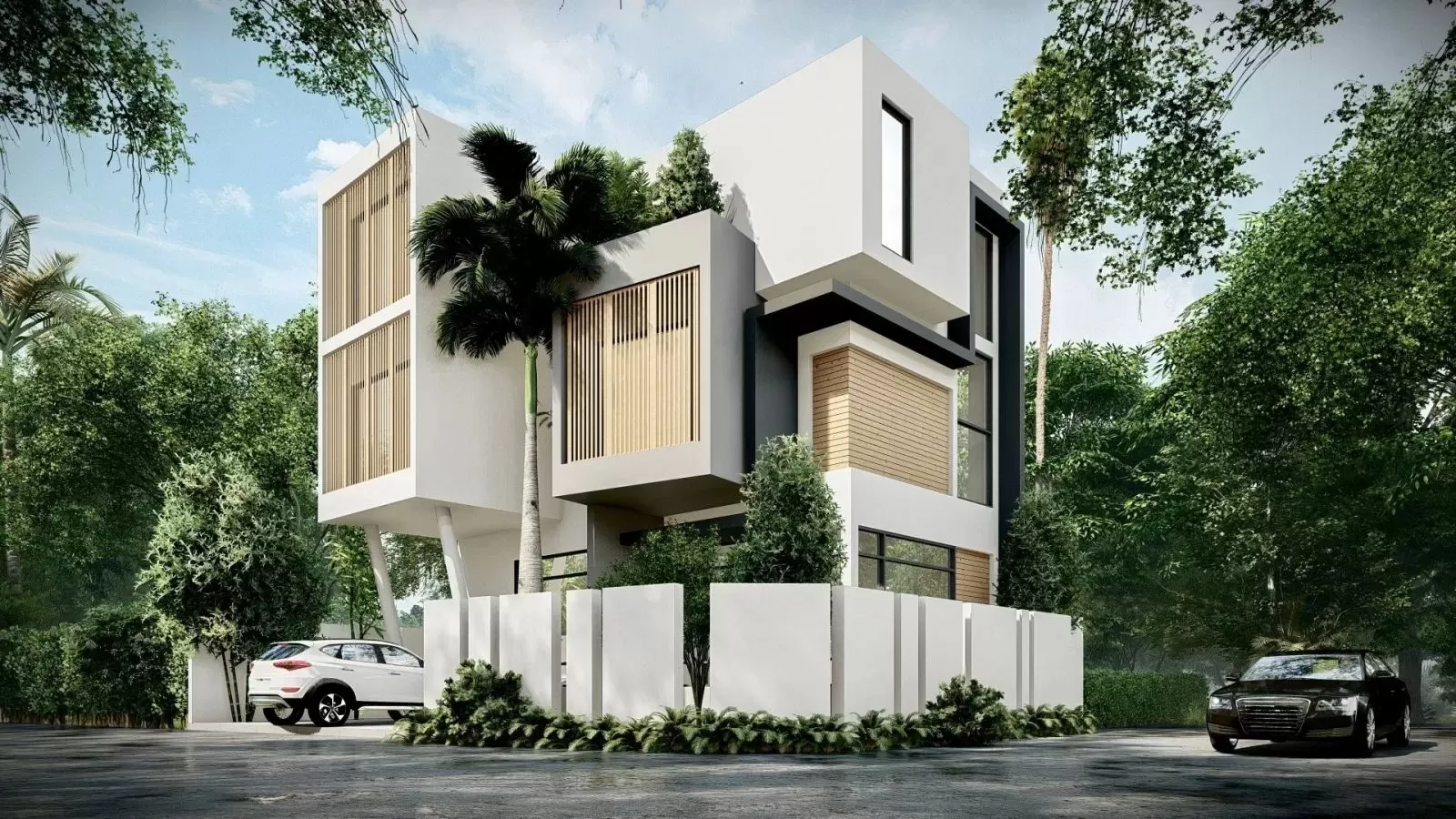 Biệt thự hiện đại 3 tầng 2 mặt tiền 200m2