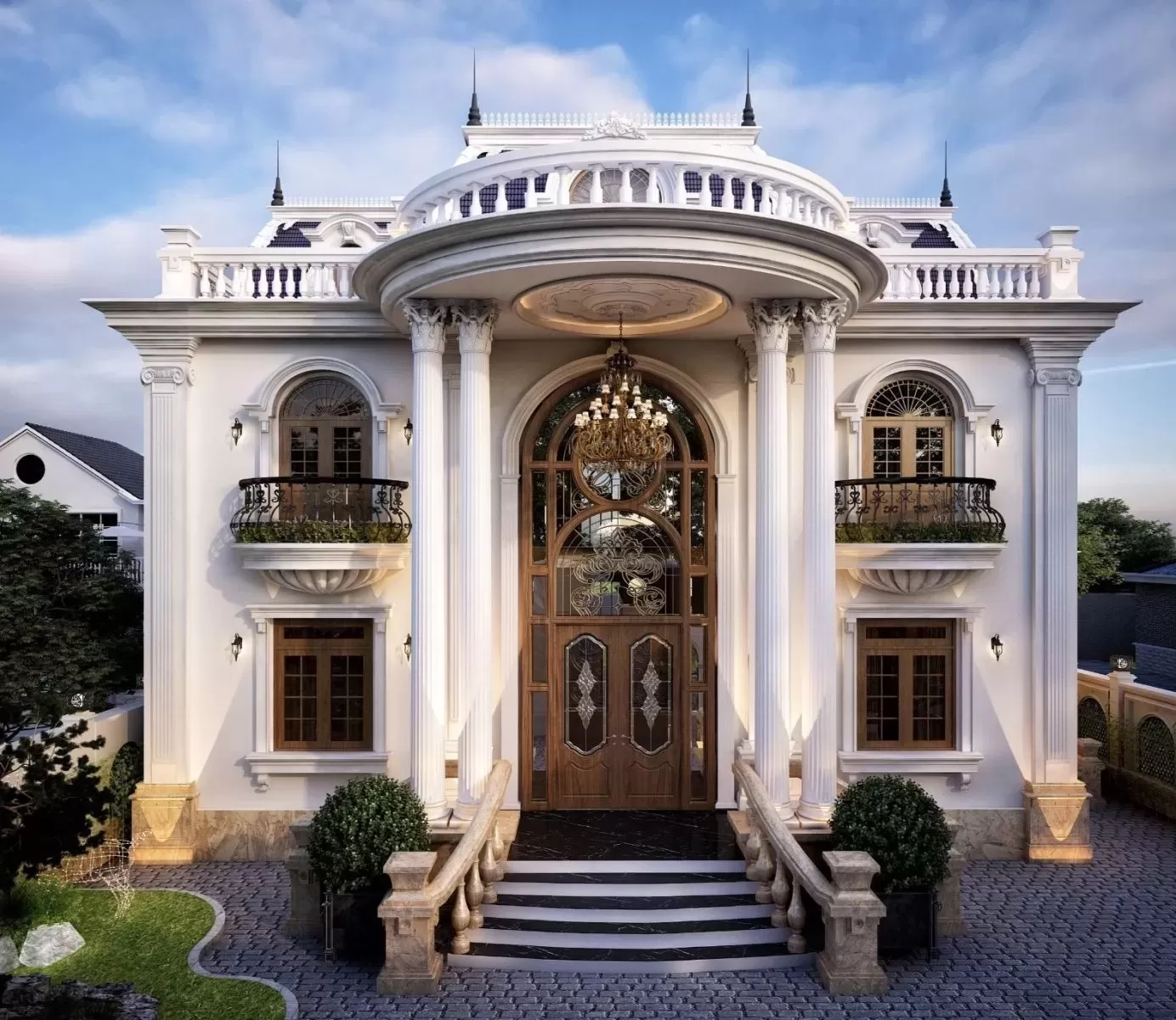 Biệt thự 2 tầng mái Mansard