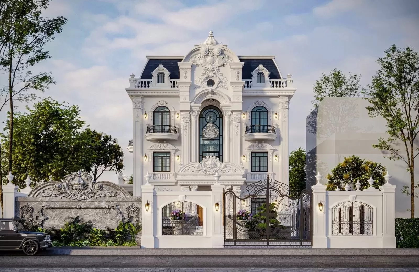 Biệt thự 3 tầng mái Mansard