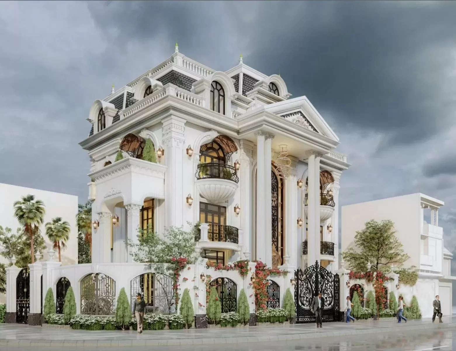 Biệt thự 4 tầng mái Mansard