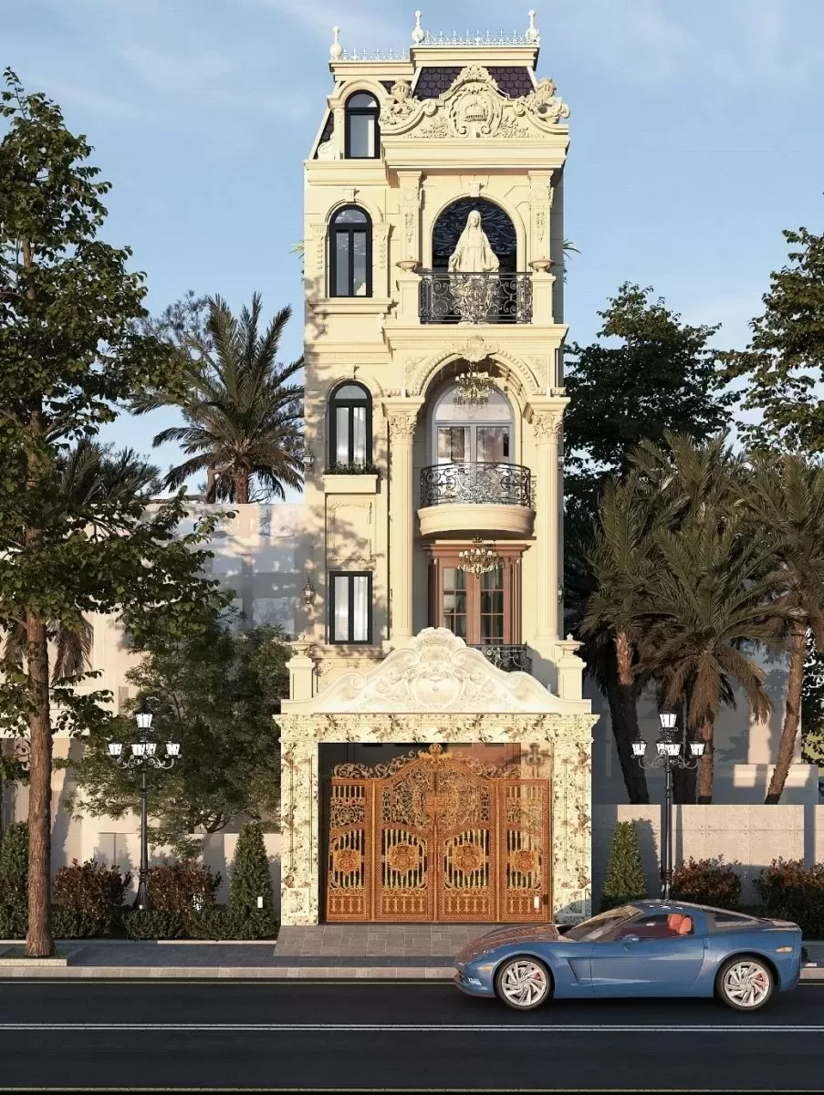 Thiết kế nhà đẹp 5x20m kiểu cổ điển