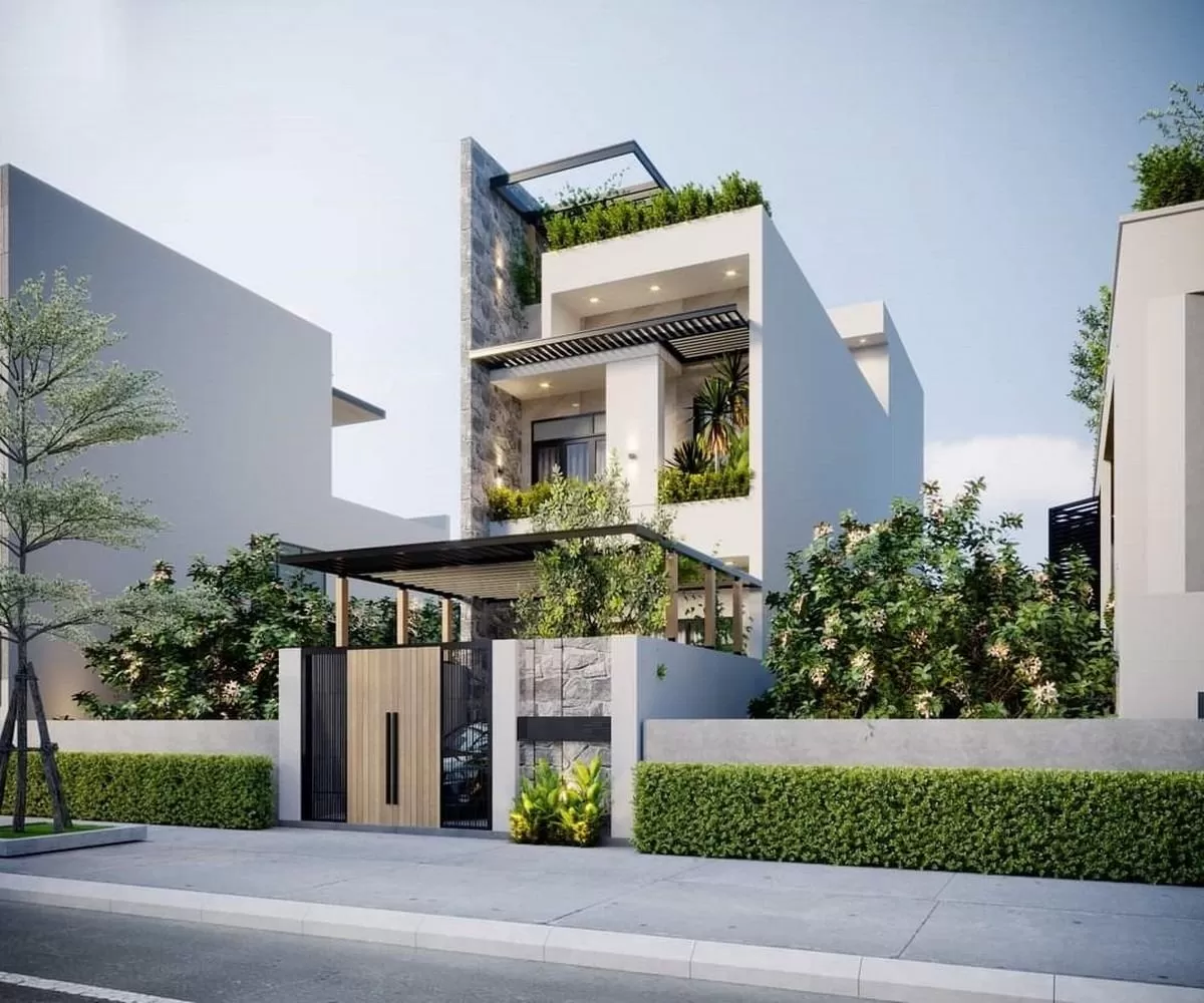 Nhà ống 5x20m có tầng tum