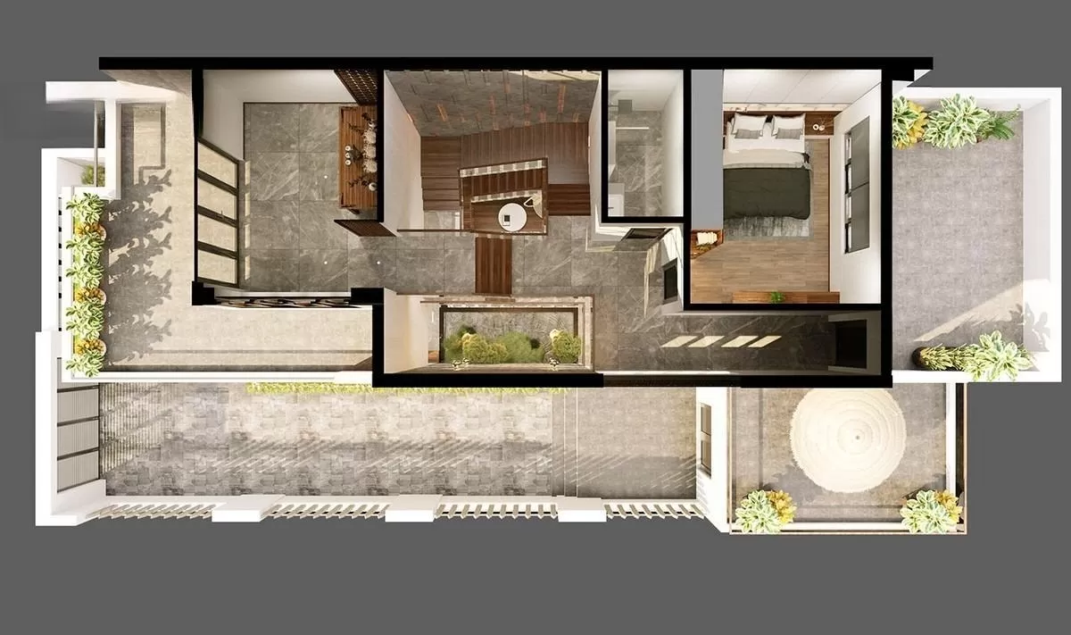 Thiết kế nội thất nhà phố 5x20m