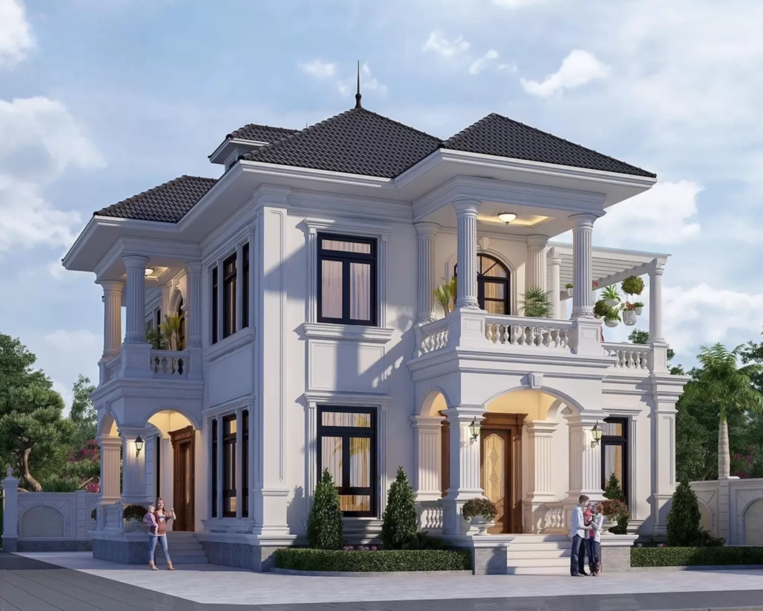 Nhà 2 tầng tân cổ điển