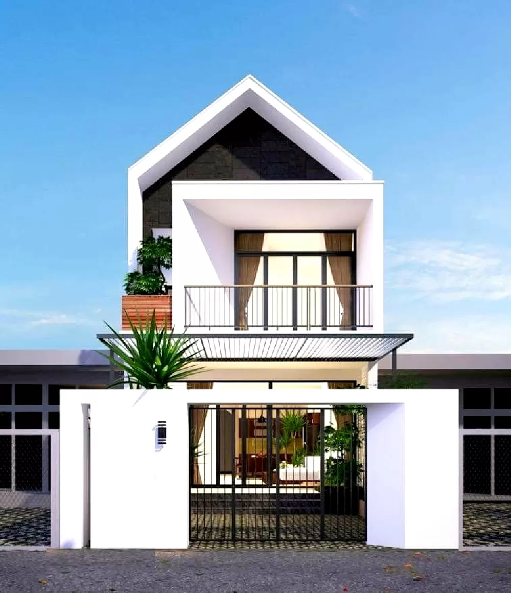 Nhà 2 tầng mái Thái đơn giản