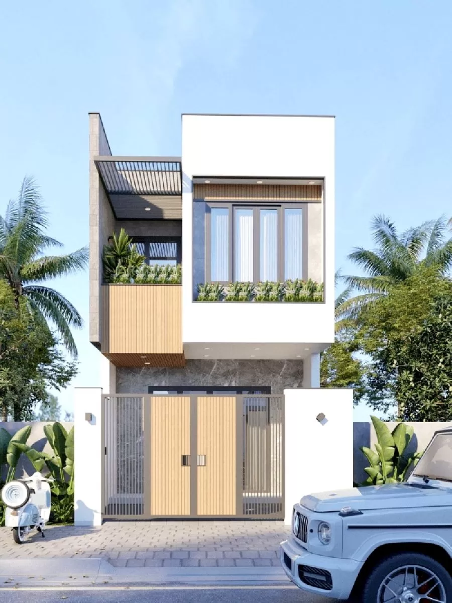 Nhà 2 tầng có phong cách tối giản