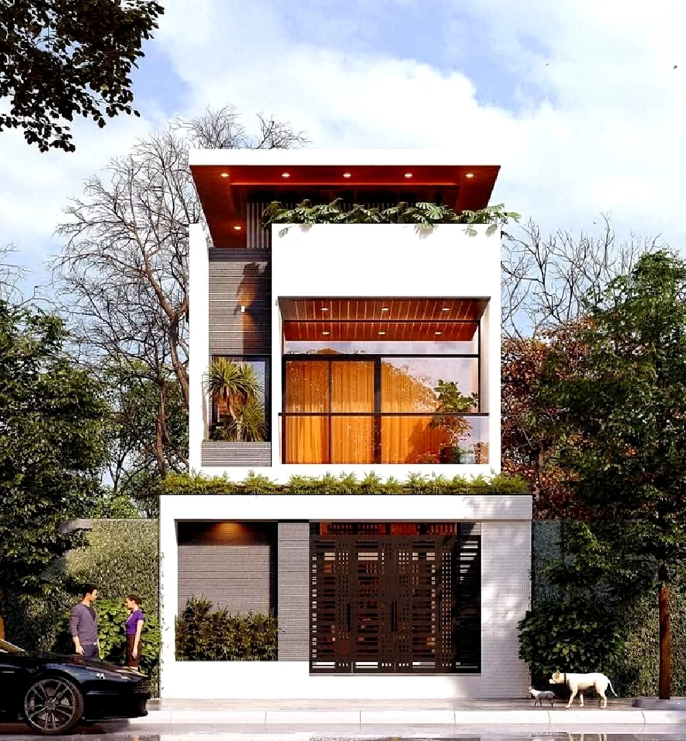 Mẫu nhà 2 tầng 1 tum 