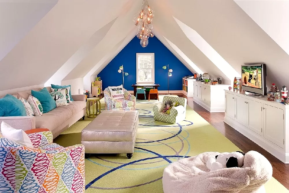 Phòng chơi cho bé với màu sắc tươi sáng