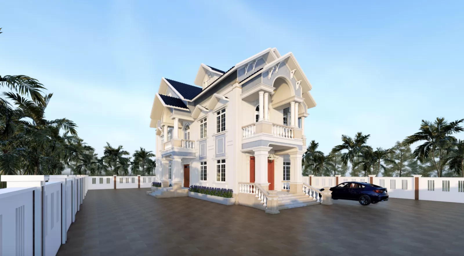 Mẫu nhà 1 trệt 1 lầu mái thái 500 triệu