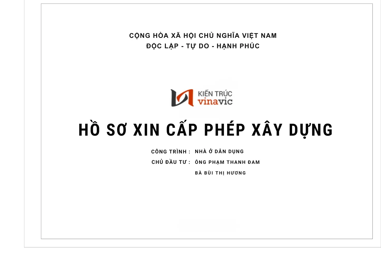 Hồ sơ xin phép xây dựng nhà ở