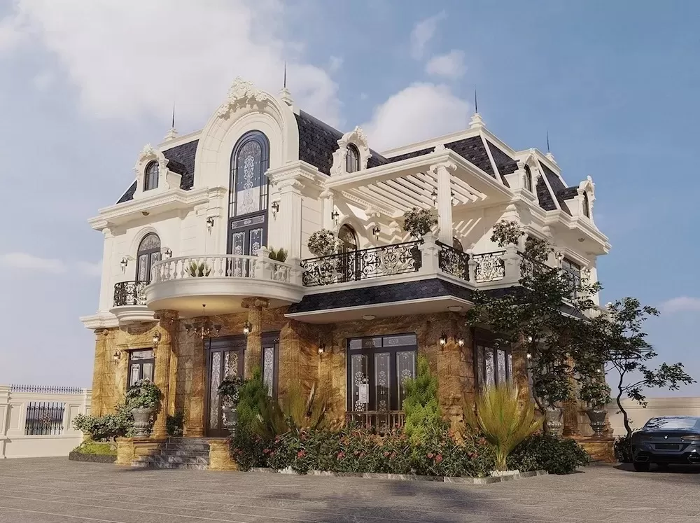 Tính chiều cao biệt thự 2 tầng