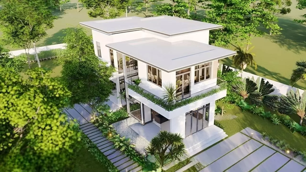 Mẫu biệt thự mini 80m2 hiện đại
