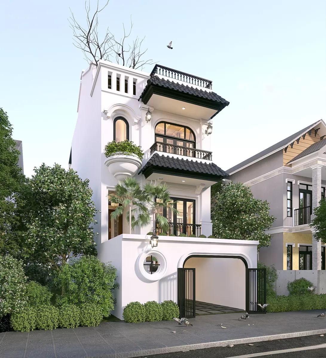 Mẫu biệt thự mini 80m2 phong cách Indochine