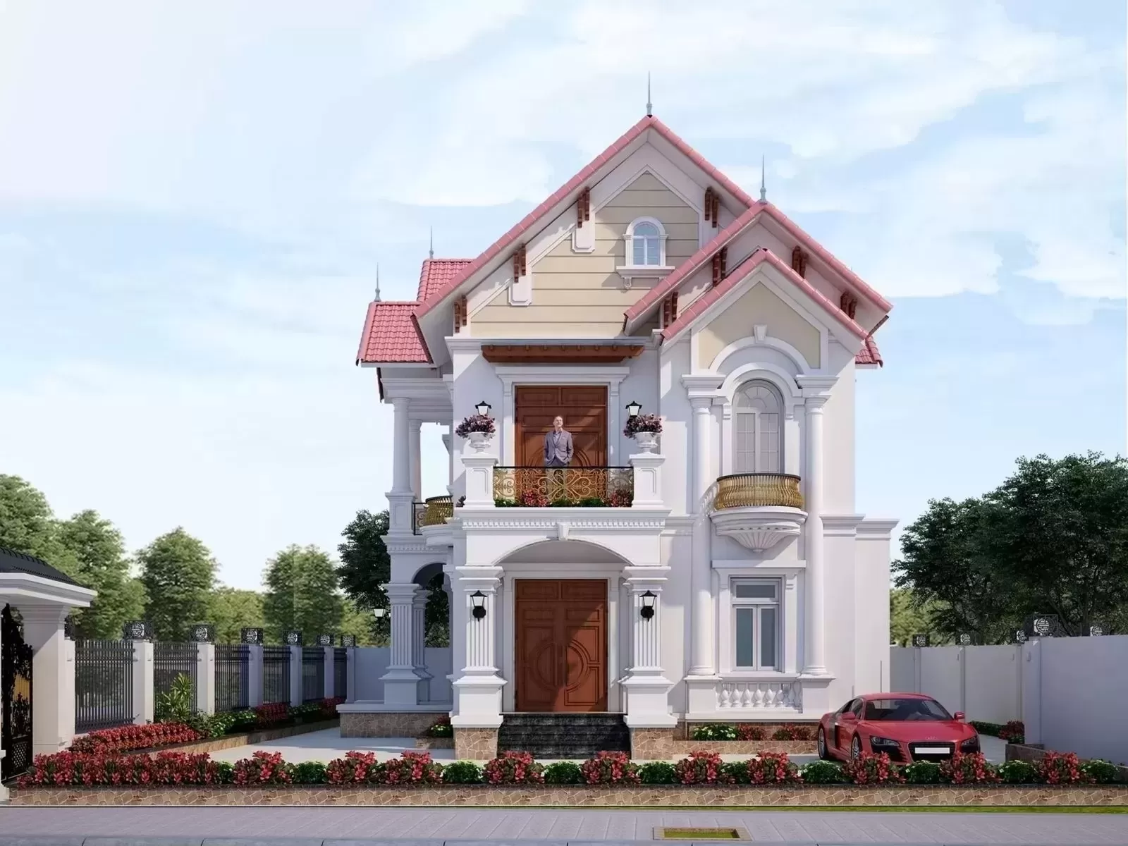 Thường sử dụng mái Mansard, mái bằng hoặc mái dốc nhẹ