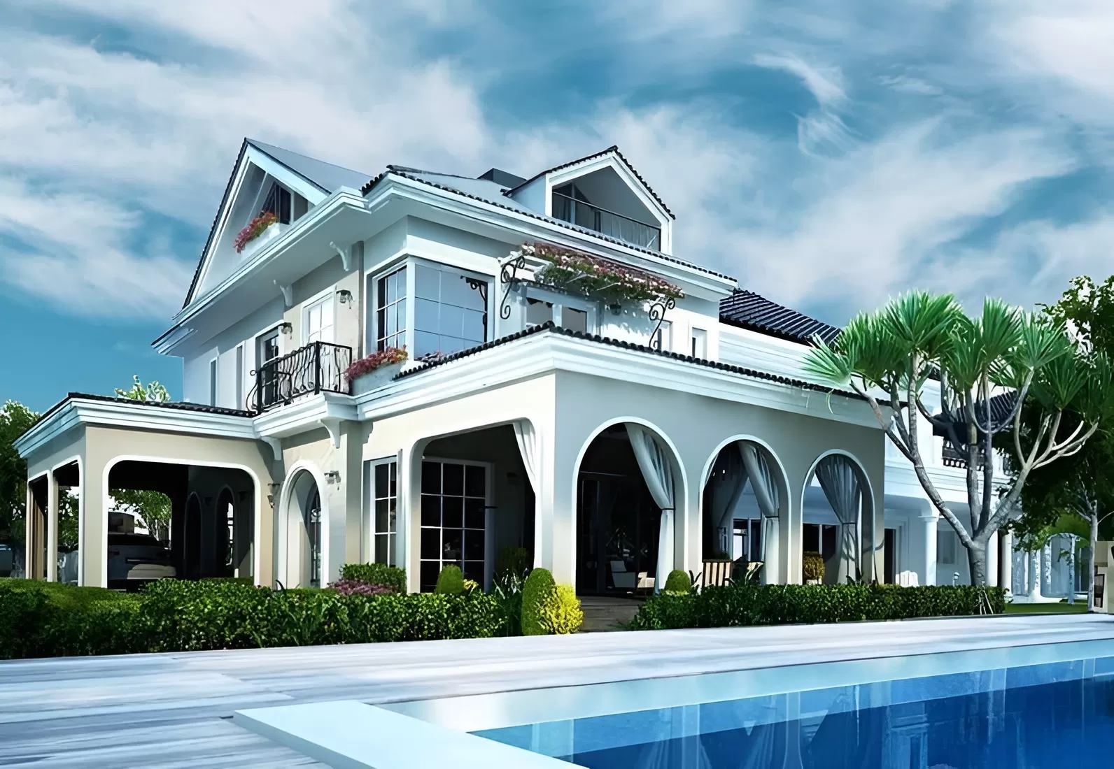 Nhà vườn nghỉ dưỡng 2 tầng tân cổ điển hiện đại