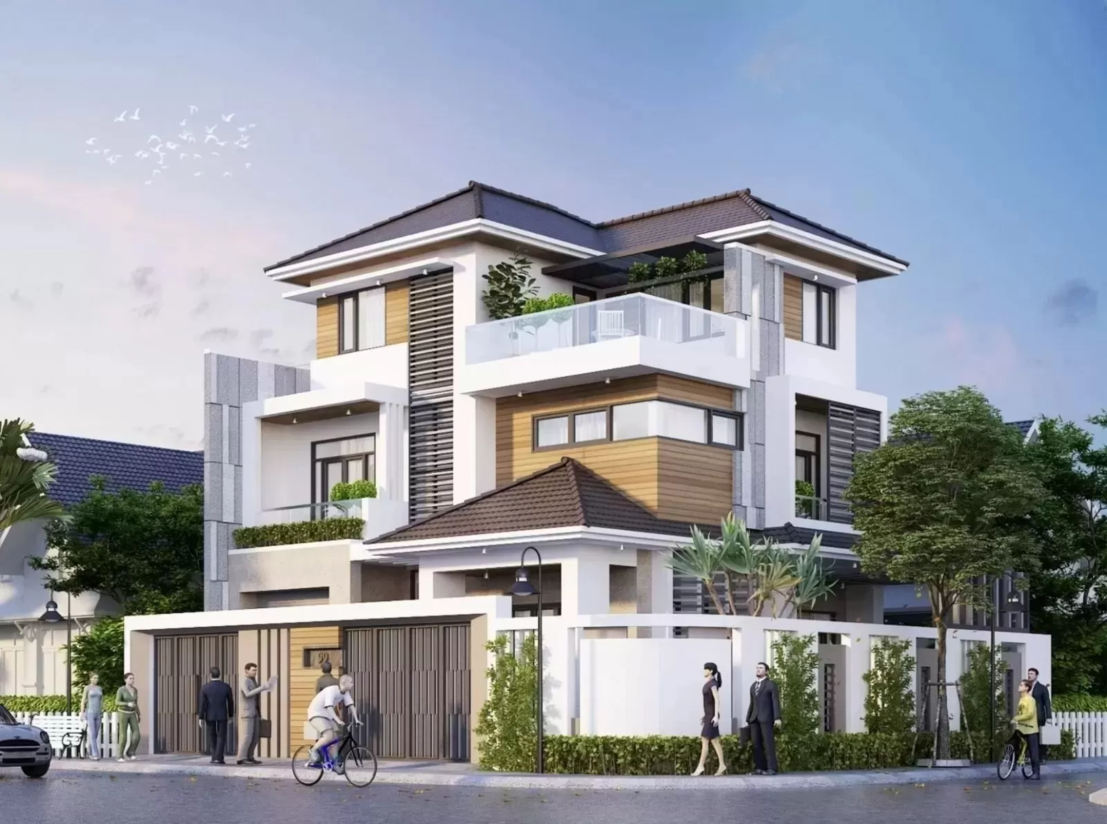 Mẫu nhà ống rộng 6m dài 12m mái nhật