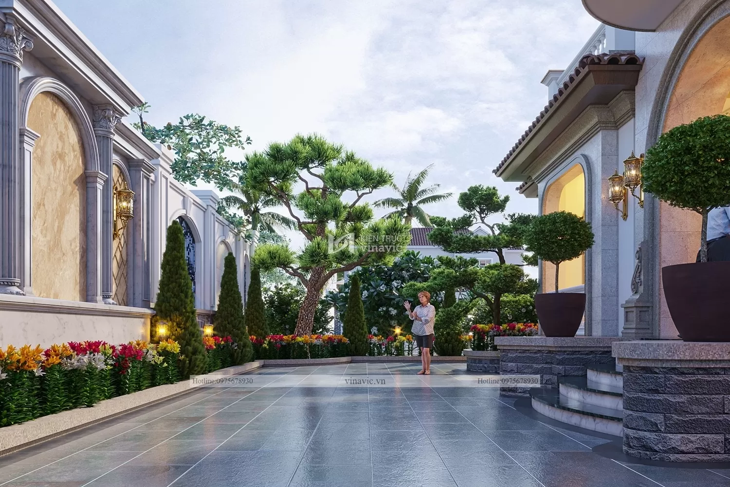 Không gian sân vườn xanh mát