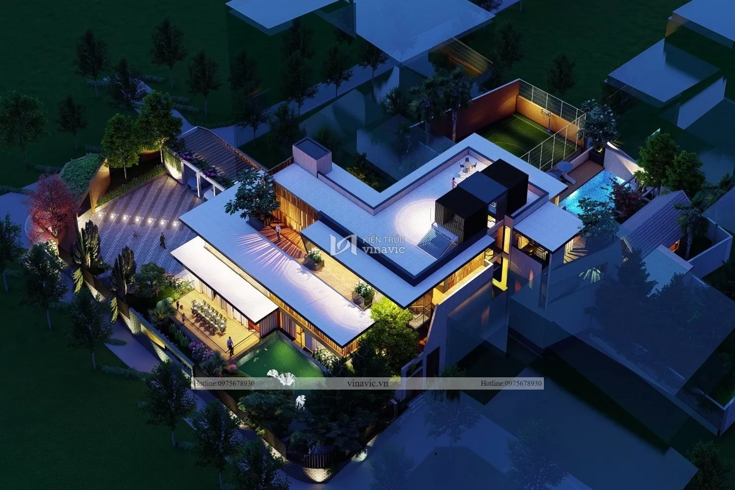 Mẫu biệt thự 3 tầng phong cách nhà vườn