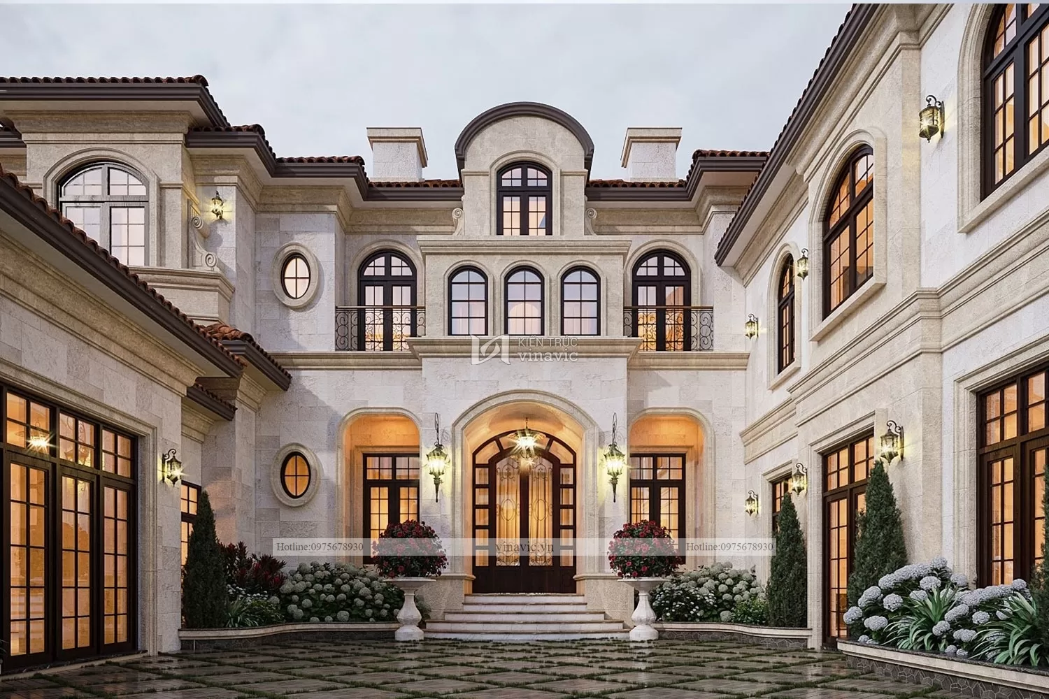 Một góc cửa ra vào và cửa sổ kính hoa đồng khung đen kiểu châu Âu