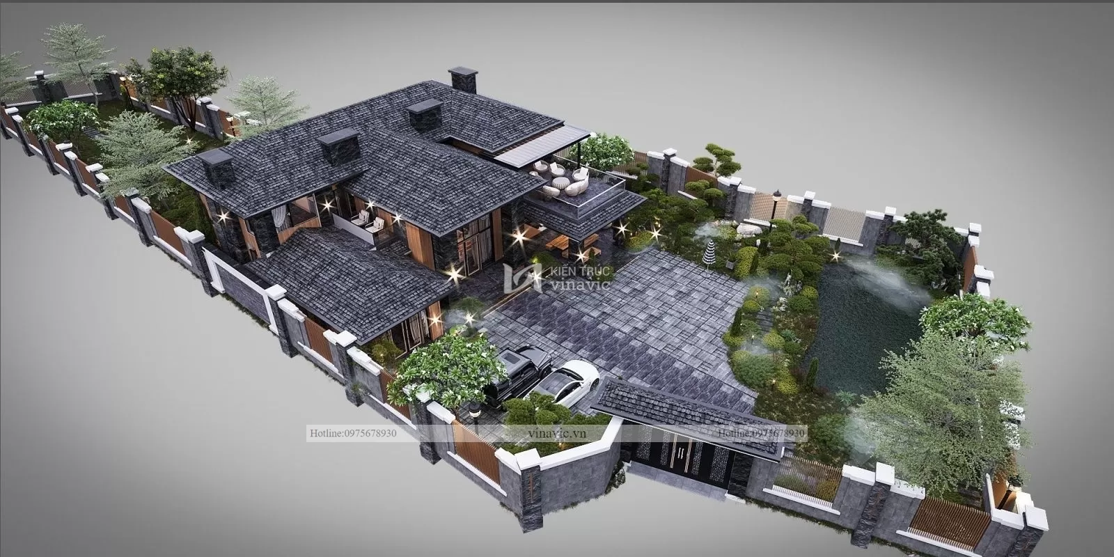 Khuôn viên biệt thự hiện đại rộng lớn mang đến trải nghiệm sống thú vị