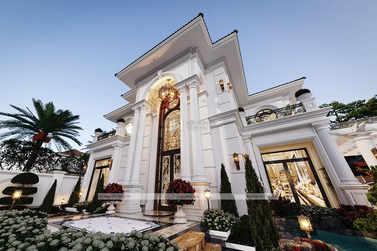 Biệt thự tân cổ điển 2 tầng mái nhật